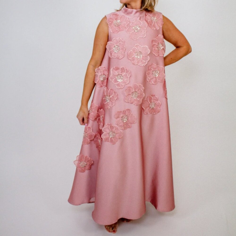 Floral Embellished A-Line Gown